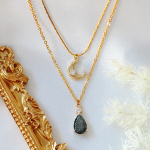 Collier Lune Superposé Doré